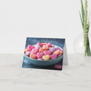 Pink Sugar Candy Hearts  Valentine's Greeting Holiday Card