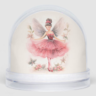 Pink Sugar Plum Fairy Christmas Snowglobe