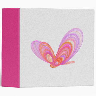 Pink Summer Butterflies Abstract Art Binder