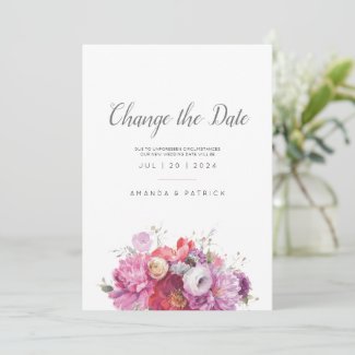 Pink Summer Floral Watercolor Wedding Save The Dat Save The Date