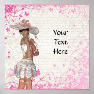 Pink summer girl poster