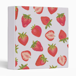 Pink Summer Strawberry pattern Binder