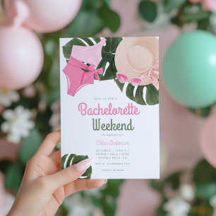 Pink Summertime Glam   Bachelorette Weekend Invitation