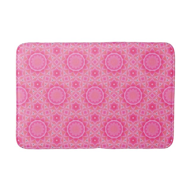 Pink sun and stars baby girl mosaic pattern bath mat (Front)