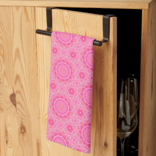 Pink sun and stars baby girl mosaic pattern kitche kitchen towel