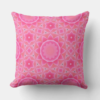 Pink sun and stars baby girl mosaic pattern throw pillow