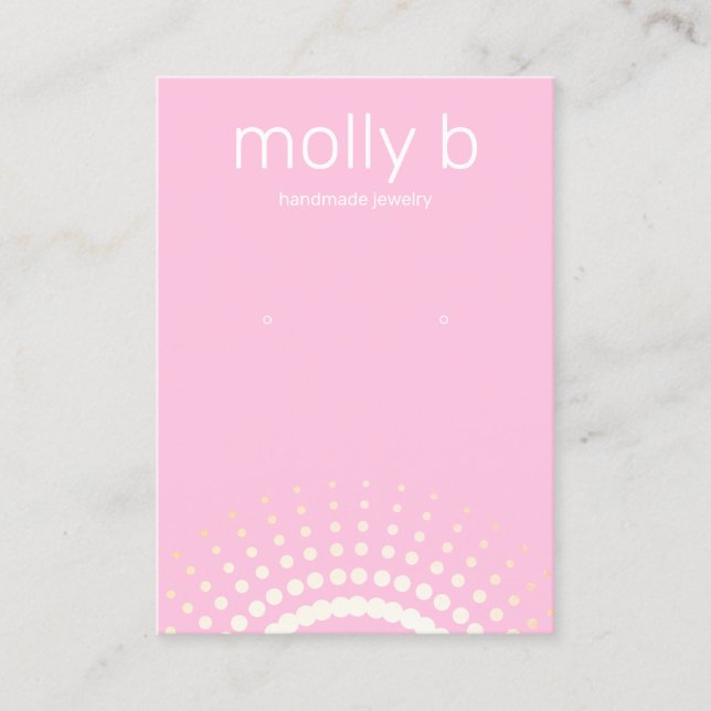 Pink Sunburst Earring Jewellery Display Holder Business Card (Front)
