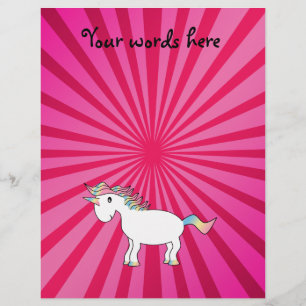 Pink sunburst rainbow unicorn flyer