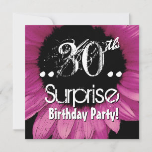 Pink Sunflower 30th Surprise Birthday Template