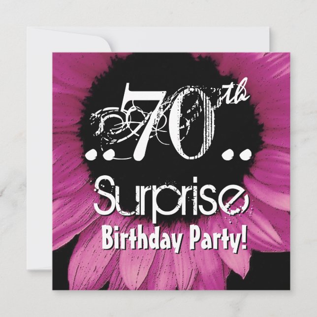 Pink Sunflower 70th Surprise Birthday Template (Front)
