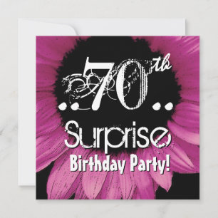 Pink Sunflower 70th Surprise Birthday Template
