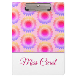 Pink Sunflower Clipboard