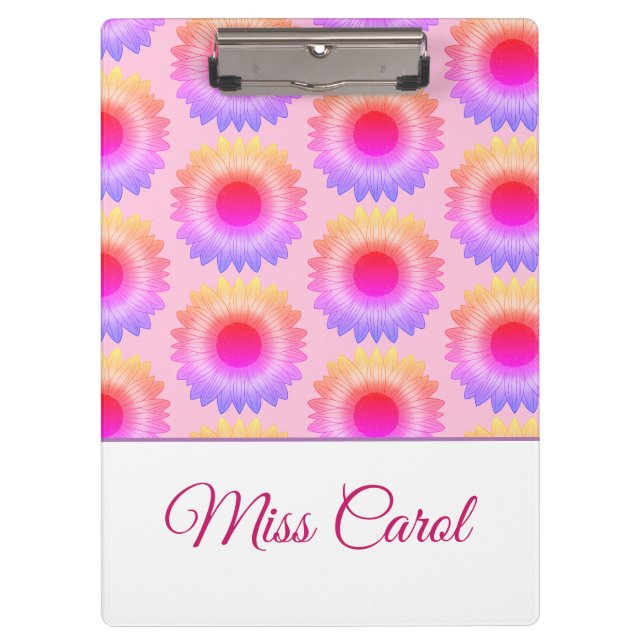Pink Sunflower Clipboard (Front)