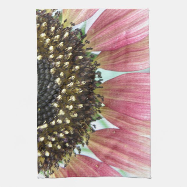 Pink Sunflower Kitchen Towel (Vertical)