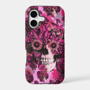 Pink sunflower ohm skull pattern.