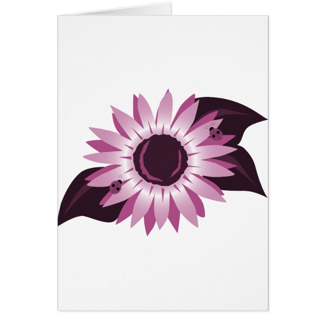 Pink Sunflower With Ladybugs (Front)