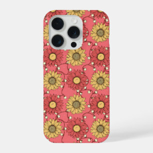 Pink Sunflowers Christmas iPhone 15 Pro Case