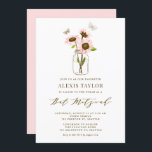 Pink Sunflowers in Mason Jar Summer Bat Mitzvah Invitation<br><div class="desc">Invite family and friends to your event with this customizable bat mitzvah invitation. It features pink sunflowers in a mason jar. Personalize by adding your details. This sunflower bat mitzvah invitation is perfect for any theme or season.</div>