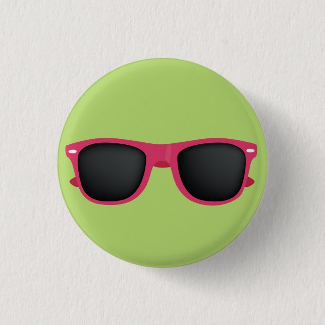 Pink Sunglasses 1 Inch Round Button (Front)