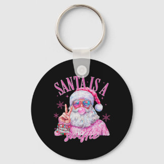 Pink Sungles Santa Is A Swifty Santa Christmas Bub Keychain