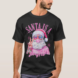 Pink Sungles Santa Is A Swifty Santa Christmas Bub T-Shirt