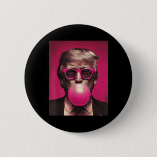 Pink Sungles Trump Bubble Gum  2 Inch Round Button