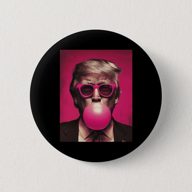 Pink Sungles Trump Bubble Gum  2 Inch Round Button (Front)