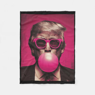 Pink Sungles Trump Bubble Gum Fleece Blanket