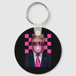 Pink Sungles Trump Bubble Gum Shirt 2024 Vote Pres Keychain