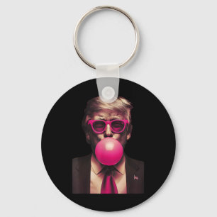 Pink Sungles Trump Bubble Gum Shirt 2024 Vote Pres Keychain