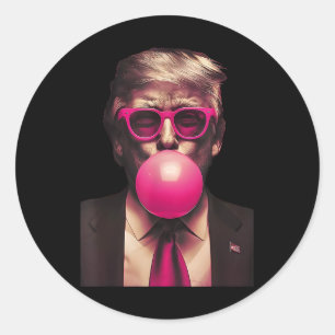 Pink Sungles Trump Bubble Gum Shirt Vote President Classic Round Sticker