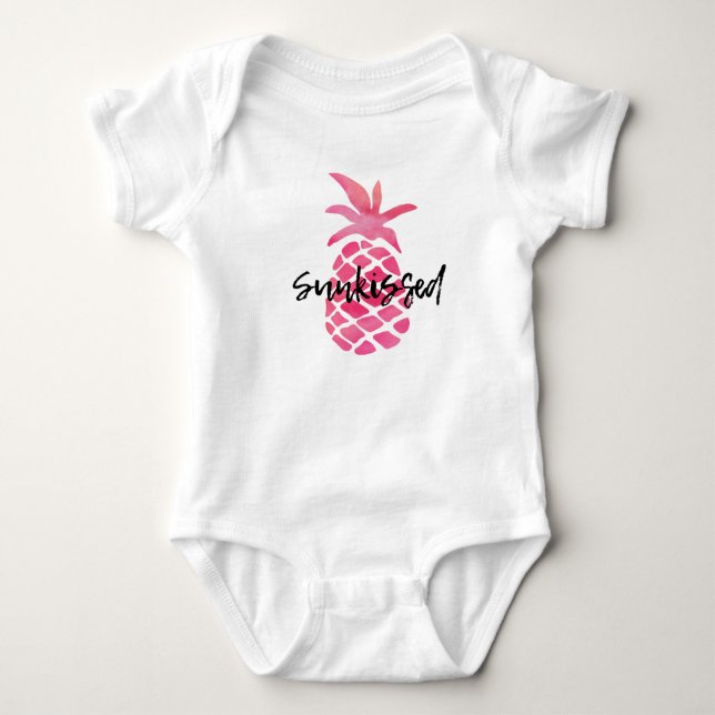 Pink Sunkissed Pineapple Baby Bodysuit (Front)