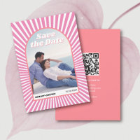 Pink sunrays retro groovy 70s inspired wedding