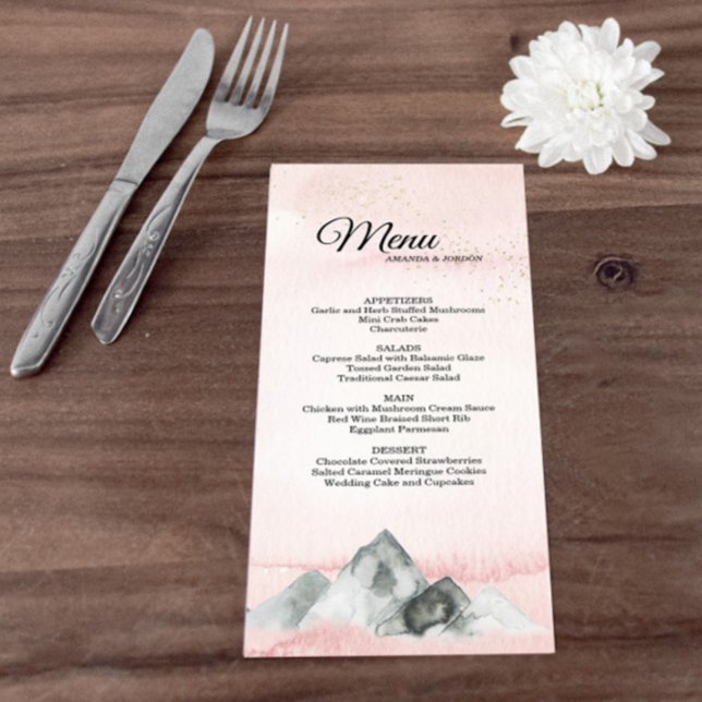 Pink Sunrise Mountain Wedding Menu (Creator Uploaded)