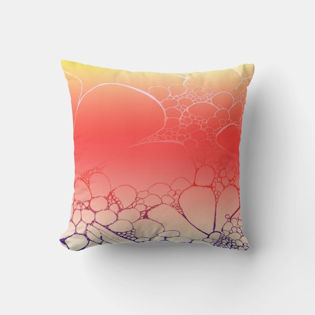 Pink Sunset Daisies Throw Pillow (Front)