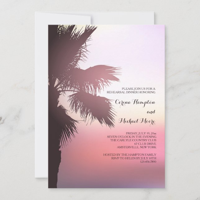 Pink Sunset Invitation (Front)