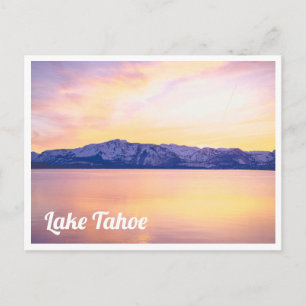 Pink Sunset Over Mount Tallac Lake Tahoe Postcard