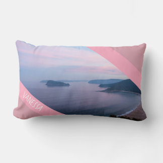 Pink Sunset Pearl Beach Landscape Australia Lumbar Pillow