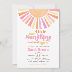 Pink Sunshine Baby Shower Invitation