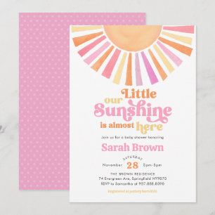 Pink Sunshine Baby Shower Invitation