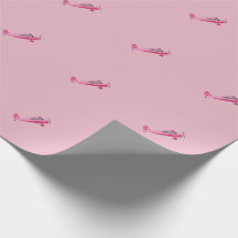 Pink Super Decathlon Airplane Wrapping Paper