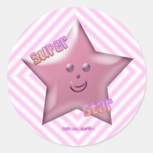 Pink Super Star Sticker