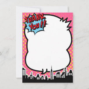 Pink Superhero bande dessinée Merci Notes