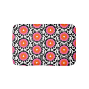 Pink Suzani Pattern Bath Mat