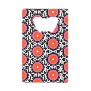 Pink Suzani Pattern Credit Card Bottle Opener