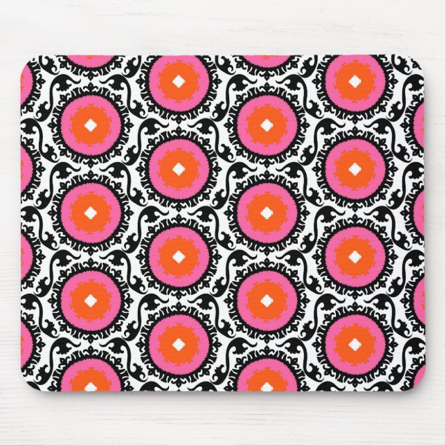 Pink Suzani Pattern Mouse Pad (Front)