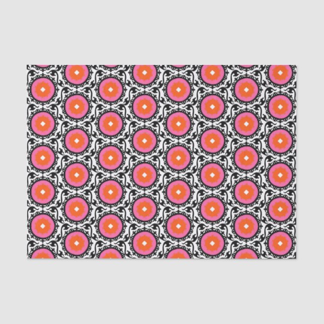 Pink Suzani Pattern Tissue Paper (Front)