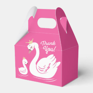 Pink Swan Birthday Party Favor Box