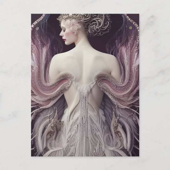 Pink Swan Princess Postcard (Front)