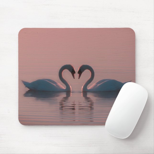 Pink Swans Must Be Love Mouse Pad (With Mouse)